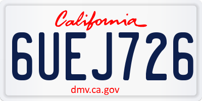 CA license plate 6UEJ726
