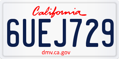 CA license plate 6UEJ729