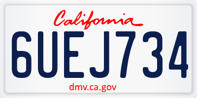 CA license plate 6UEJ734
