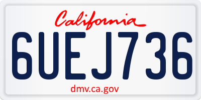 CA license plate 6UEJ736