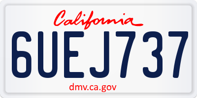 CA license plate 6UEJ737