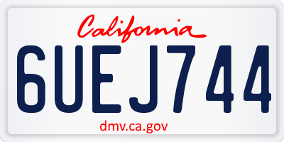 CA license plate 6UEJ744