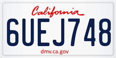CA license plate 6UEJ748