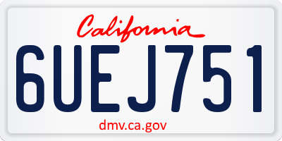 CA license plate 6UEJ751