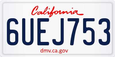 CA license plate 6UEJ753