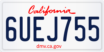 CA license plate 6UEJ755