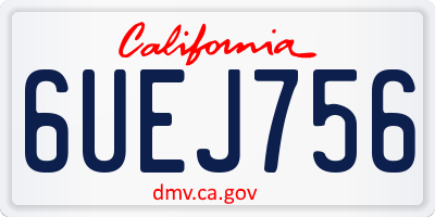 CA license plate 6UEJ756