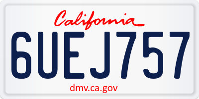 CA license plate 6UEJ757