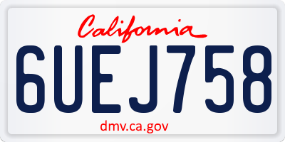CA license plate 6UEJ758