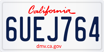 CA license plate 6UEJ764