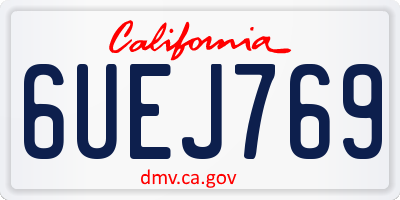 CA license plate 6UEJ769