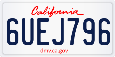 CA license plate 6UEJ796