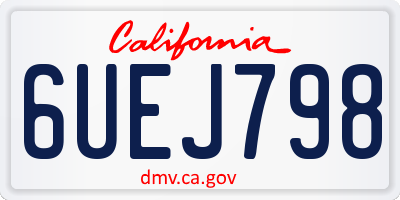 CA license plate 6UEJ798