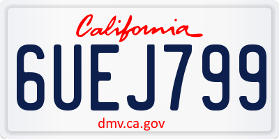 CA license plate 6UEJ799