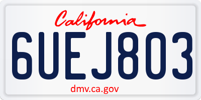 CA license plate 6UEJ803