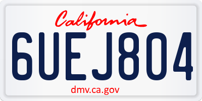 CA license plate 6UEJ804