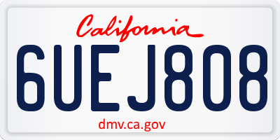 CA license plate 6UEJ808