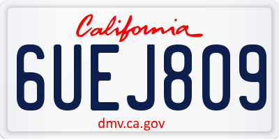 CA license plate 6UEJ809