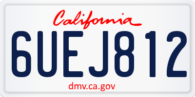 CA license plate 6UEJ812
