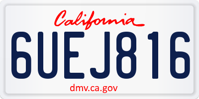 CA license plate 6UEJ816