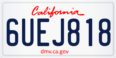 CA license plate 6UEJ818