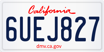 CA license plate 6UEJ827