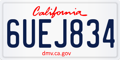 CA license plate 6UEJ834