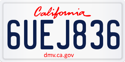 CA license plate 6UEJ836