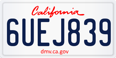 CA license plate 6UEJ839