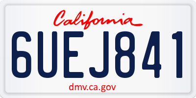 CA license plate 6UEJ841