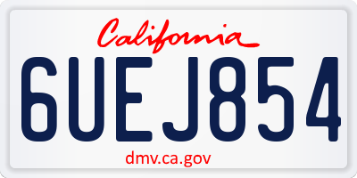 CA license plate 6UEJ854