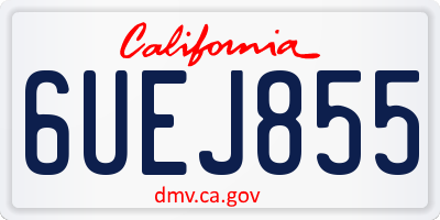 CA license plate 6UEJ855