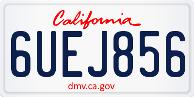 CA license plate 6UEJ856