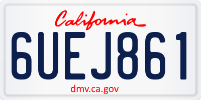 CA license plate 6UEJ861