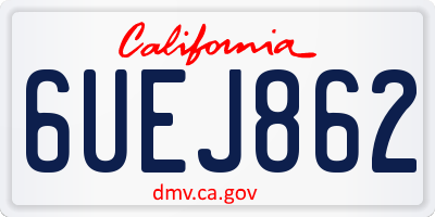 CA license plate 6UEJ862