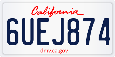 CA license plate 6UEJ874