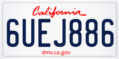 CA license plate 6UEJ886