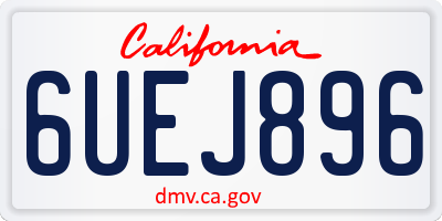 CA license plate 6UEJ896
