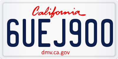 CA license plate 6UEJ900
