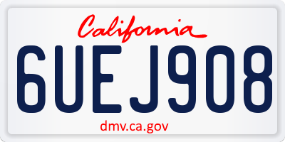 CA license plate 6UEJ908