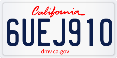 CA license plate 6UEJ910