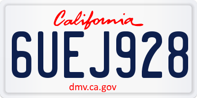 CA license plate 6UEJ928