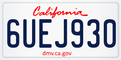 CA license plate 6UEJ930