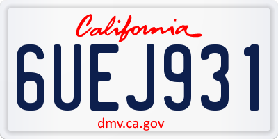 CA license plate 6UEJ931