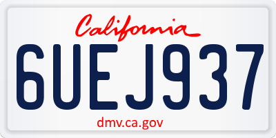 CA license plate 6UEJ937