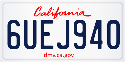 CA license plate 6UEJ940