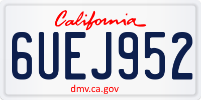 CA license plate 6UEJ952