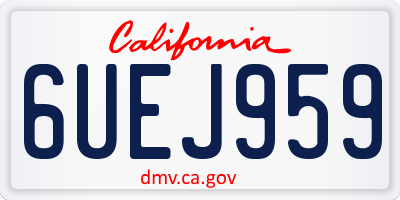 CA license plate 6UEJ959