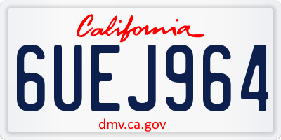 CA license plate 6UEJ964