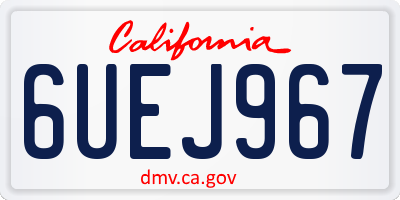 CA license plate 6UEJ967